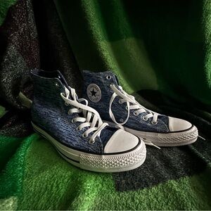 Womens Converse Blue Denim High-Top Casual Sneakers
